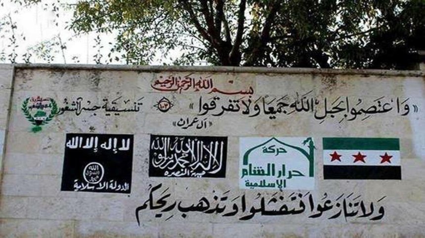 fsa-ahrar-al-sham-jabhat-al-nusra-isis-flags