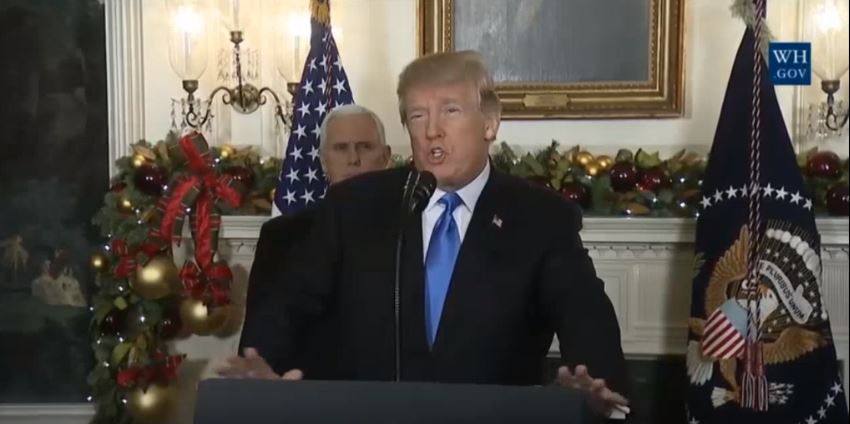 Trump: „USA erkennen Jerusalem als Hauptstadt Israels&nbsp;an.“