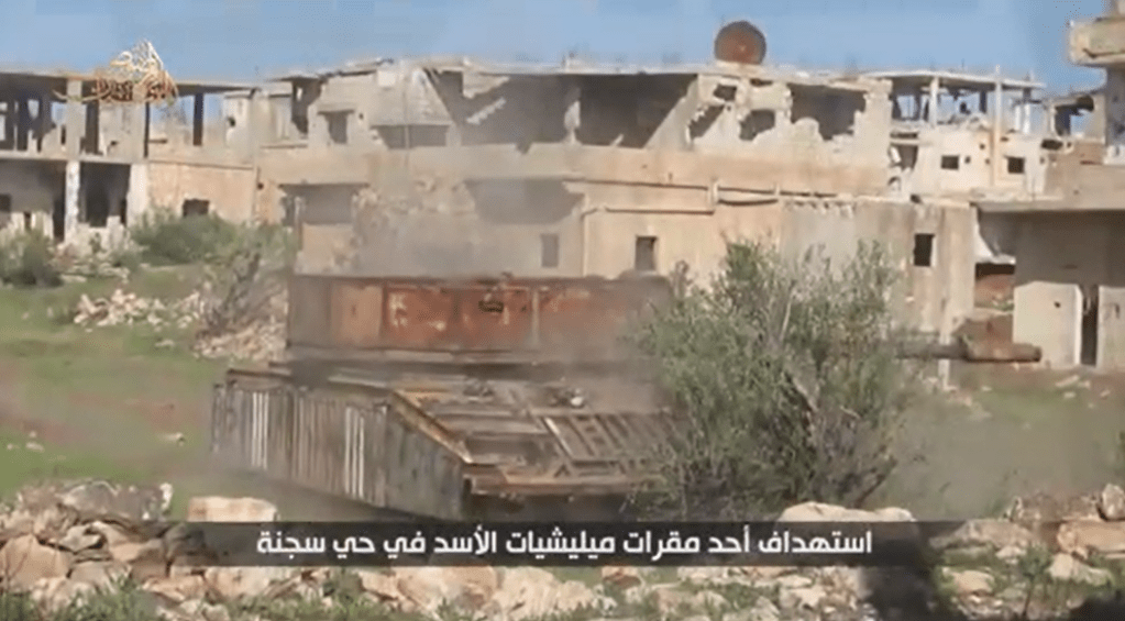 US-gestützte Terroristen im syrischen Daraa, nehmen mit Panzer, Stellung der  SAA unter Beschuss&nbsp;(Video)